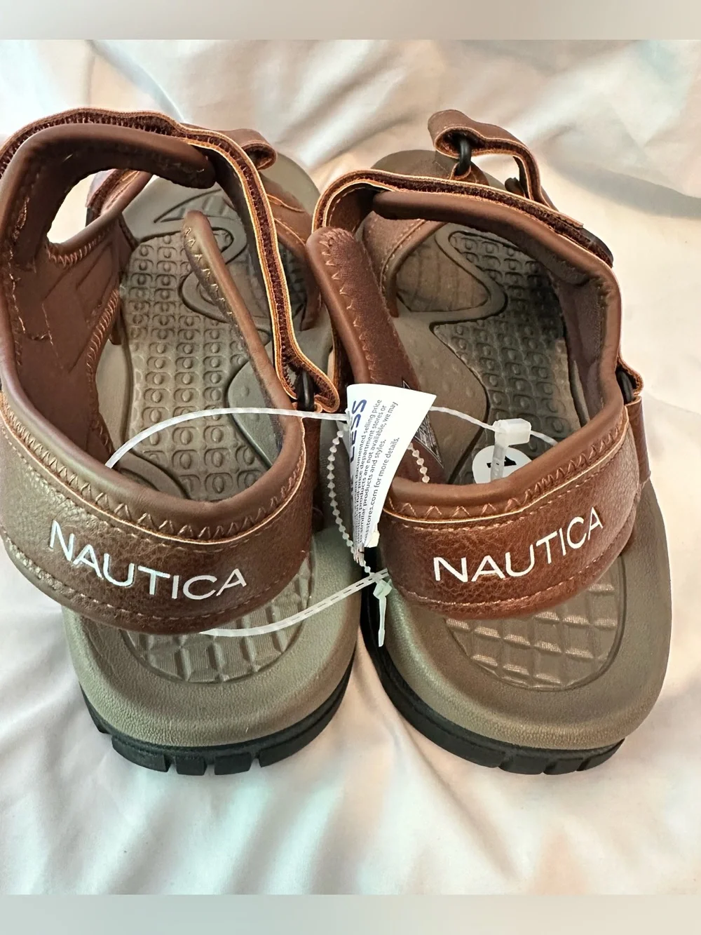 Nautica Men's Brown & Gray Adjustable Strap Sandals
